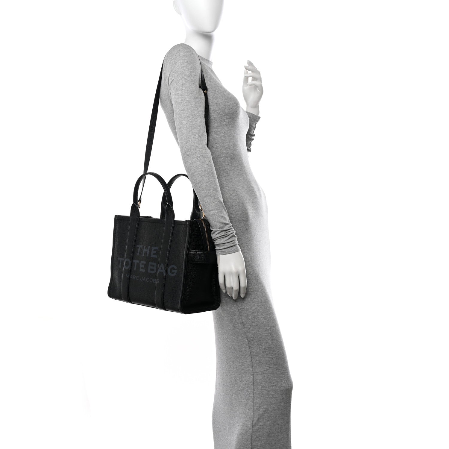 Marc Jacobs Grained Calfskin Medium The Tote Bag Black 2 of 14