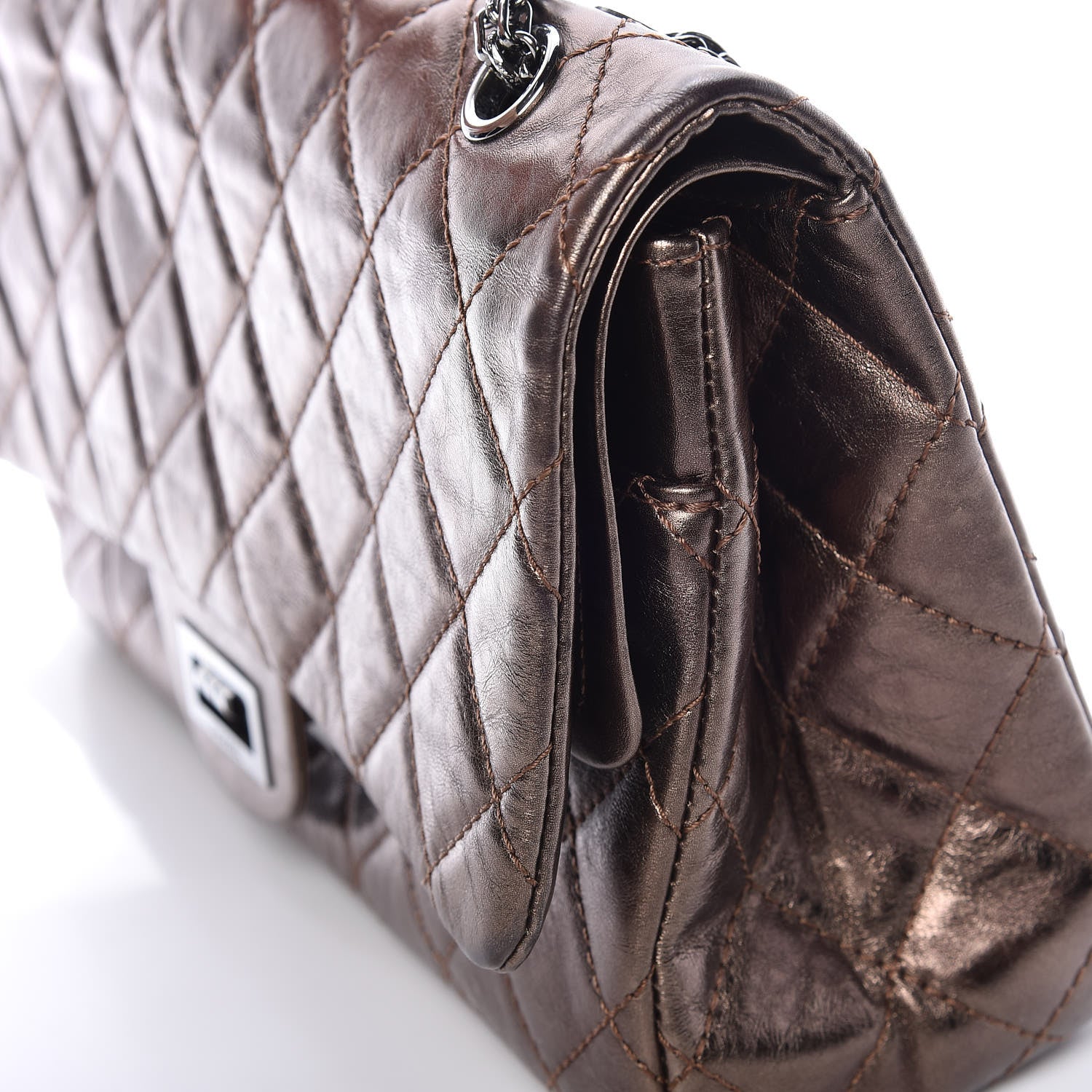 Chanel Metallic Aged Calfskin Quilted 2.55 Reissue 227 Flap Bronze 9 of 23