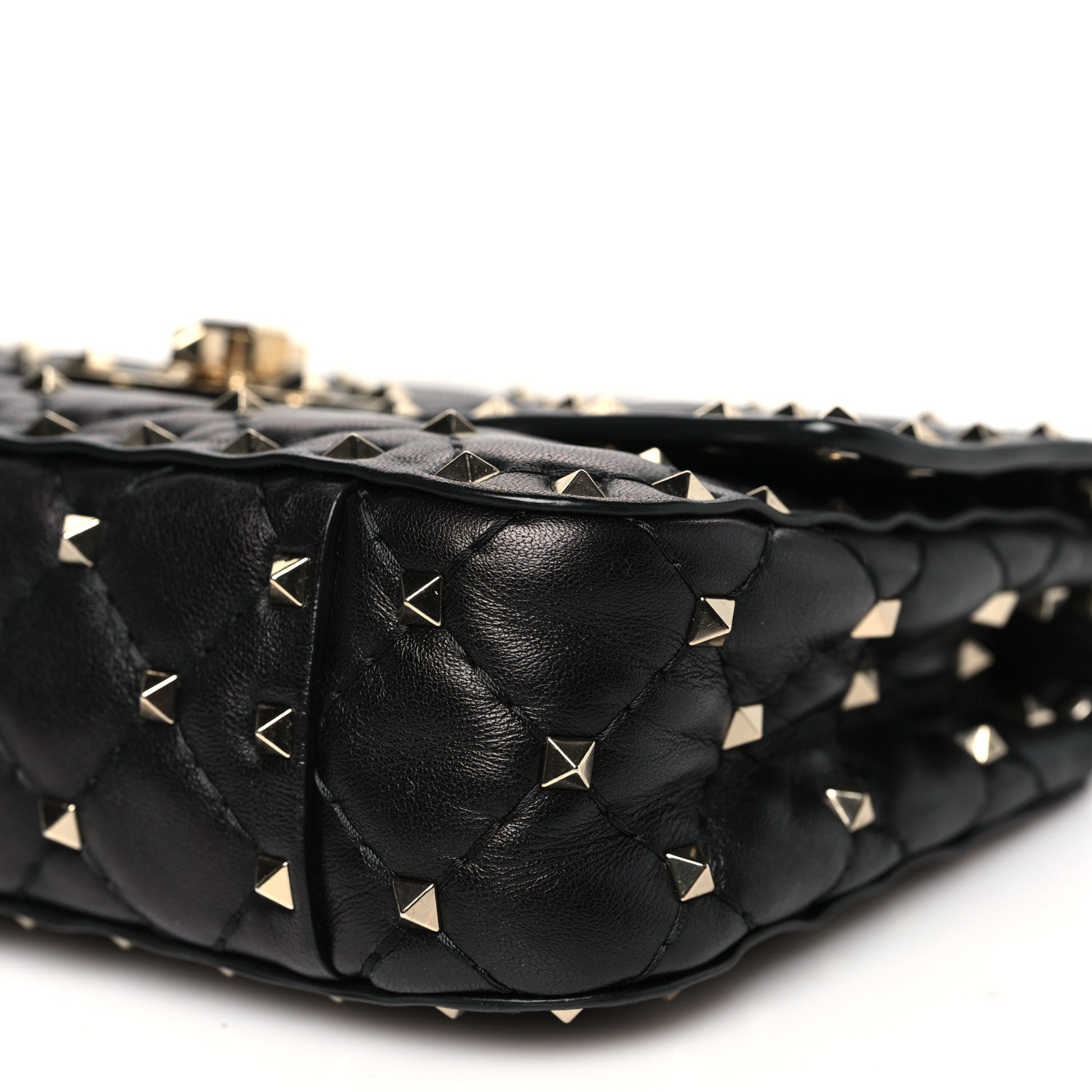 Valentino Garavani Lambskin Small Rockstud Spike Shoulder Bag Black 9 of 9