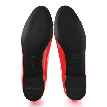 Chanel Patent CC Cap Toe Ballerina Flats 36.5 Red 5 of 10
