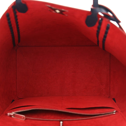 Louis Vuitton Calfskin Braided Lockme Cabas Marine Rouge 5 of 10