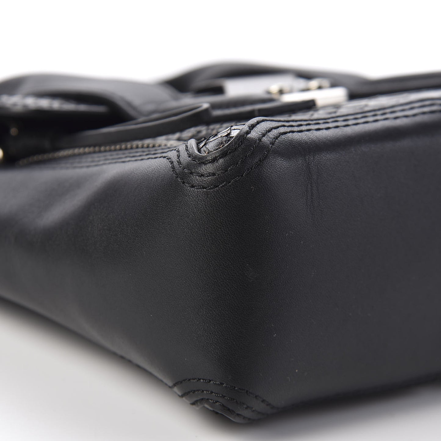 3.1 Python Calfskin Embossed Mini Pashli Satchel Black Nude