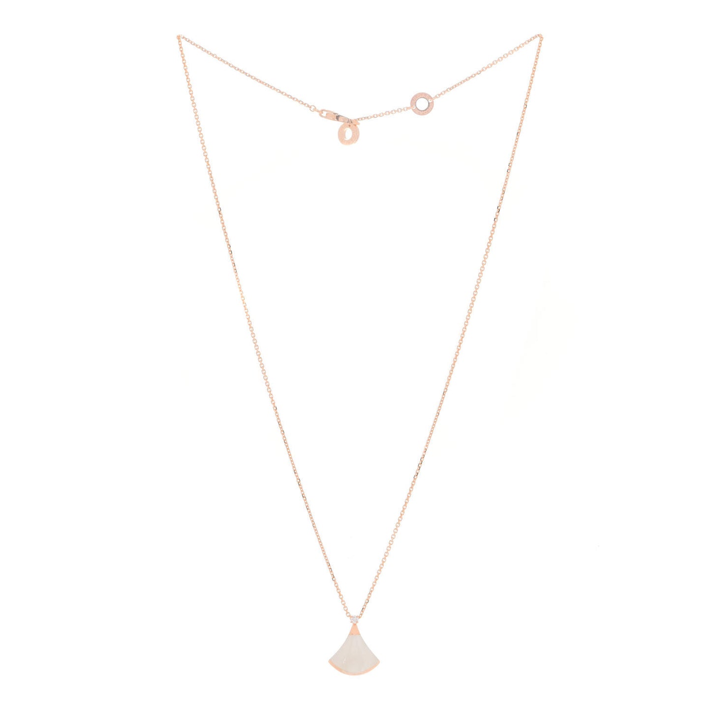 18K Rose Gold Diamond Mother of Pearl Small Divas' Dream Pendant Necklace