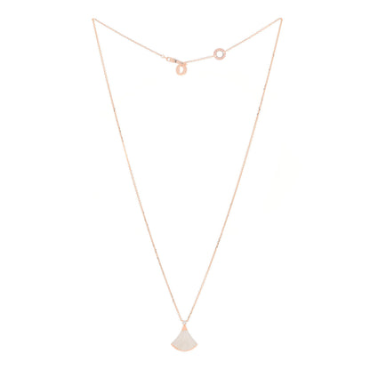 Bulgari 18K Rose Gold Diamond Mother of Pearl Small Divas' Dream Pendant Necklace 3 of 7