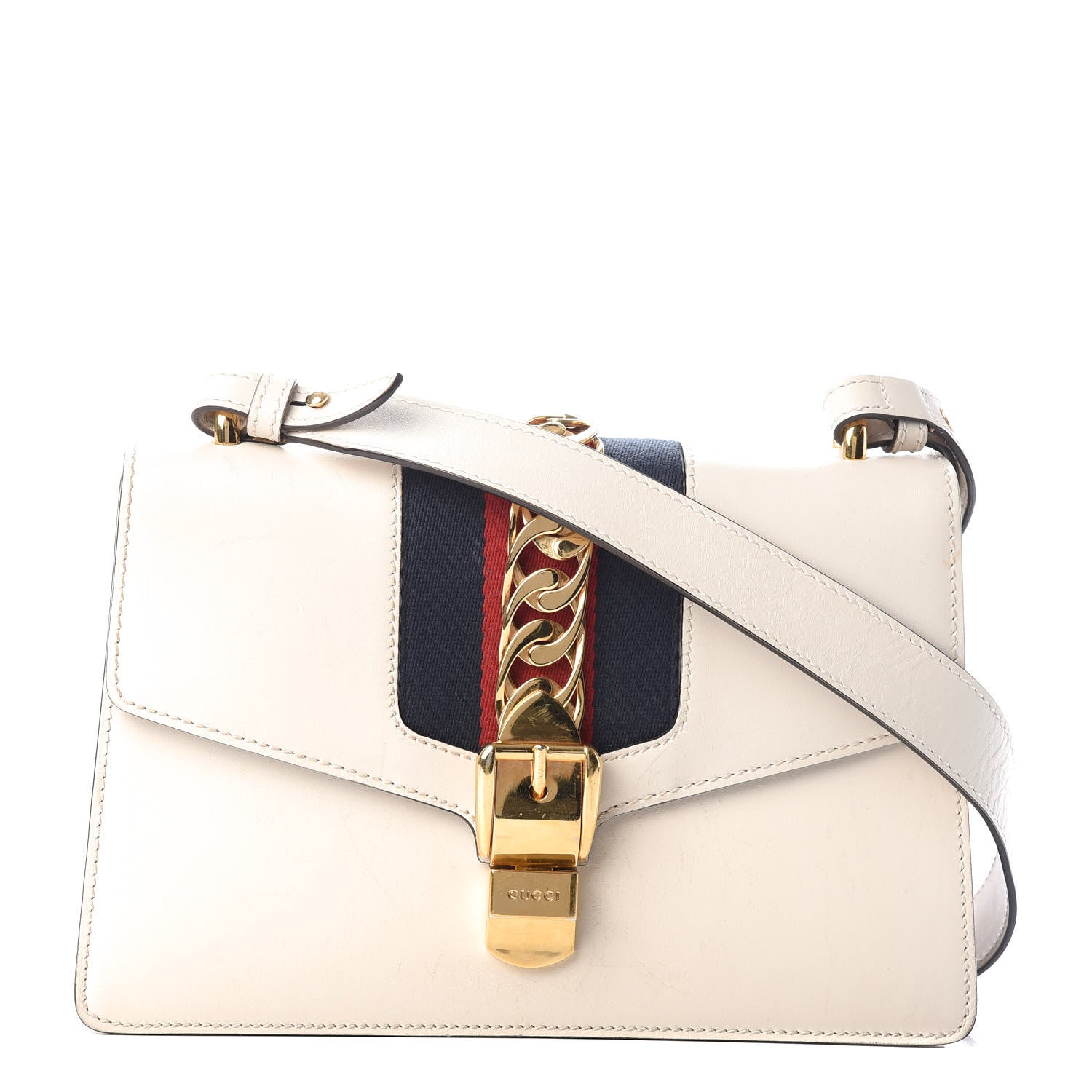 Gucci Calfskin Small Sylvie Shoulder Bag Off White 1 of 10