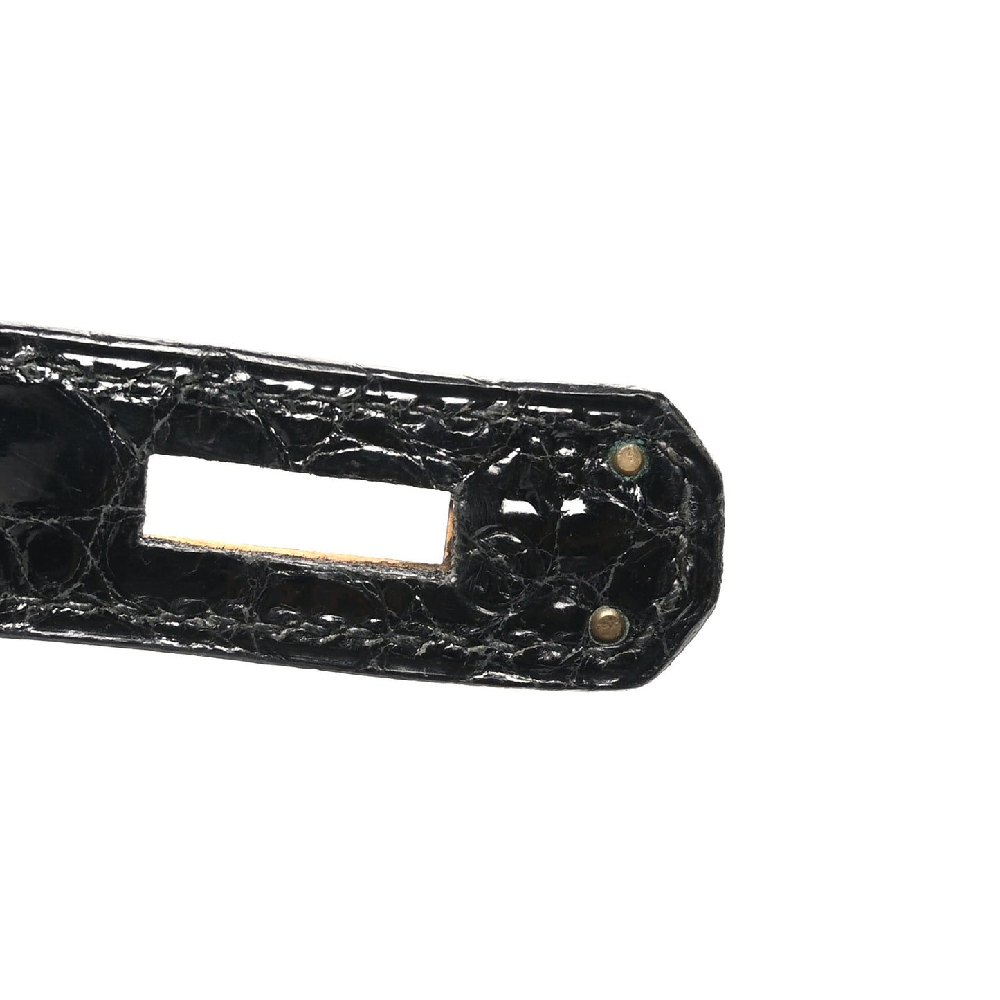 Shiny Porosus Crocodile Kelly Sellier 32 Black