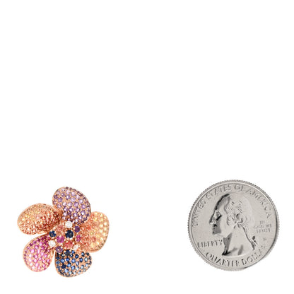 Parker & West by FASHIONPHILE 18K Rose Gold Diamond Sapphire Amethyst Flower Pendant 2 of 4