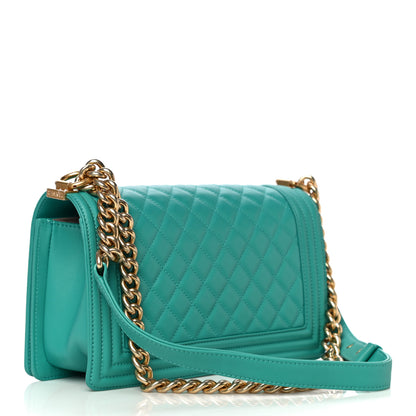 Chanel Calfskin Quilted Medium Boy Flap Turquoise 3 of 11
