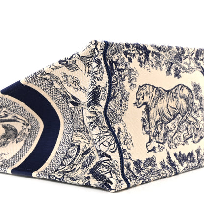 Christian Dior Canvas Embroidered Medium Dioriviera Toile De Jouy Book Tote Blue 9 of 14