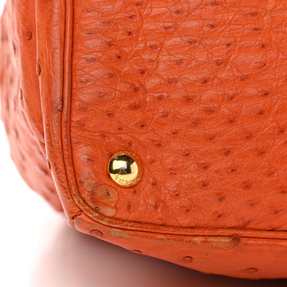 Prada Ostrich Double Zip Tote Papaya 16 of 18