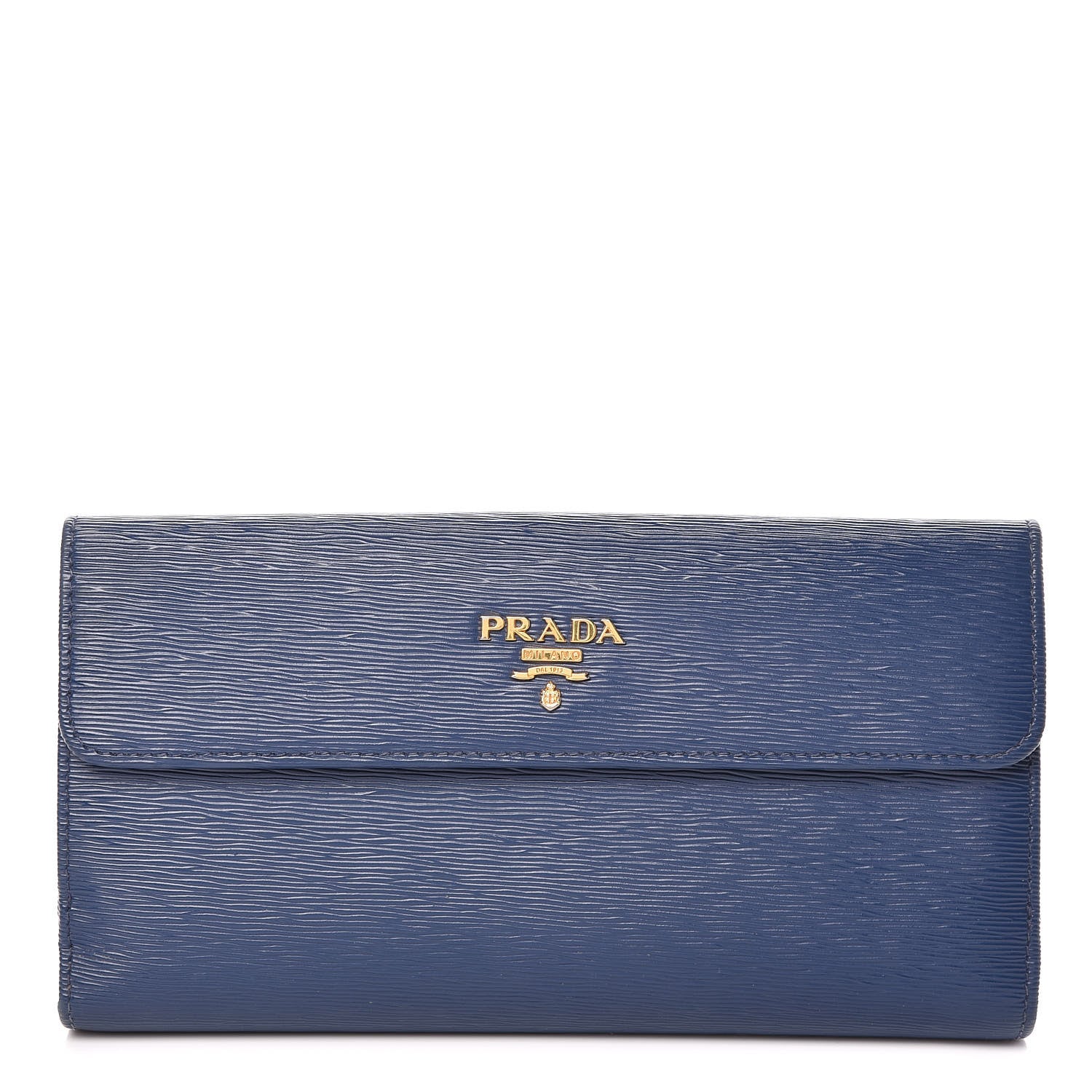 Prada Vitello Move Continental Flap Wallet Bleuette 1 of 11