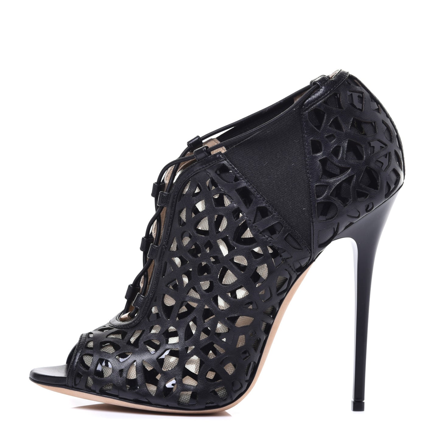 Shiny Nappa Tactic Ankle Boots 38.5 Black