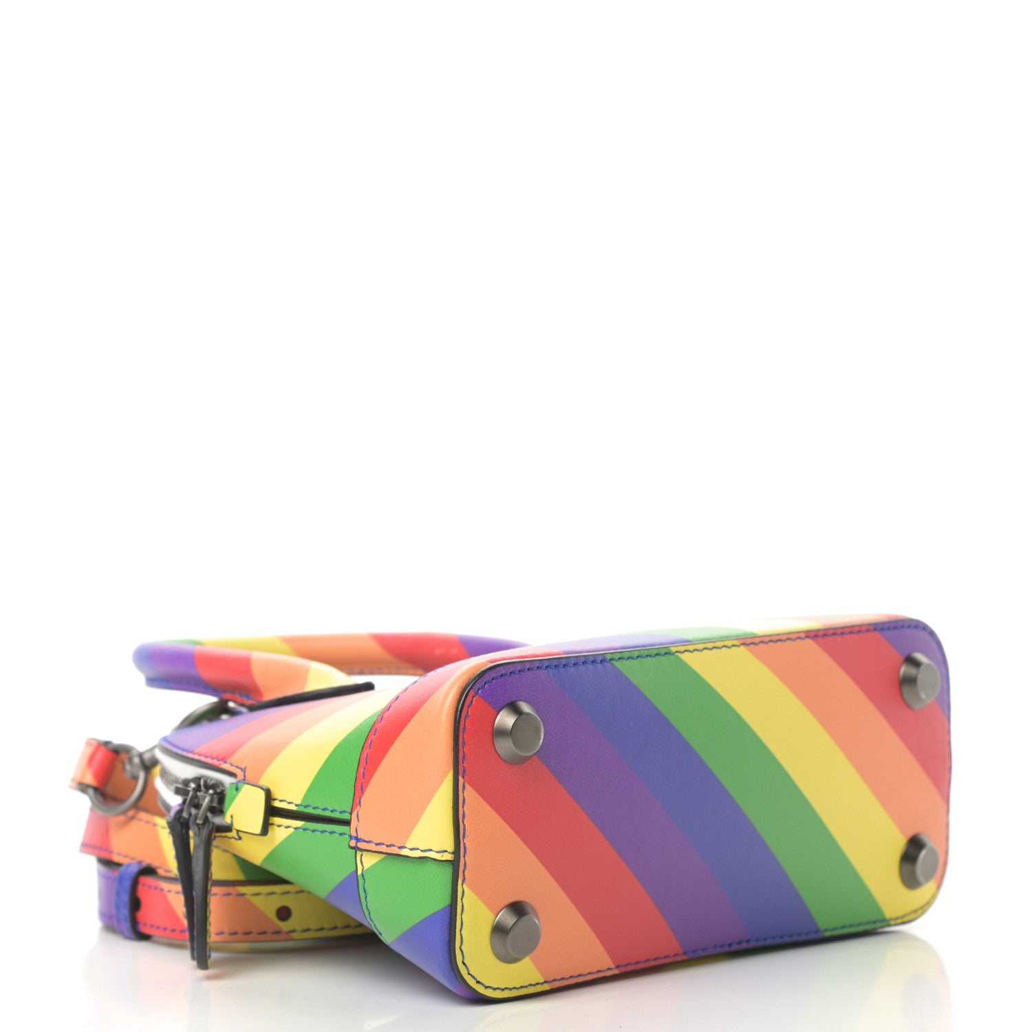 Balenciaga Smooth Calfskin Logo Rainbow XXS Ville Top Handle Bag Multicolor 4 of 12