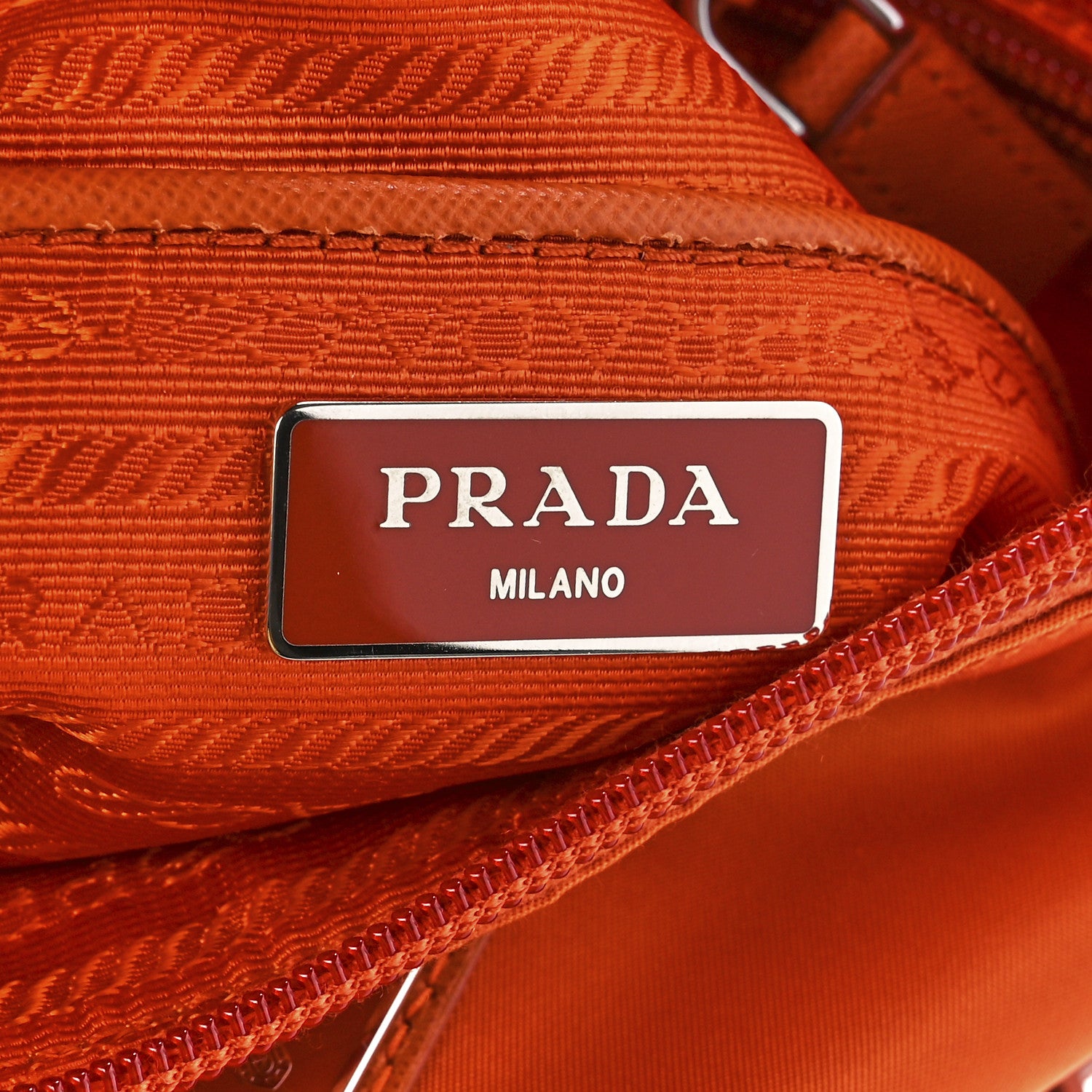Prada Tessuto Nylon Saffiano Flat Messenger Bag Papaya 6 of 11