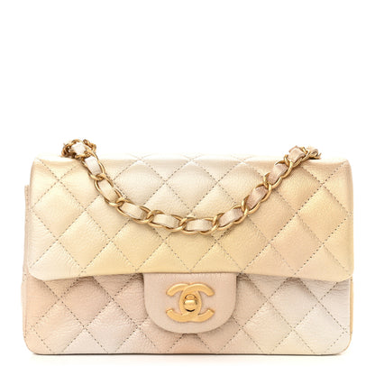 Chanel Metallic Goatskin Quilted Mini Rectangular Flap Gold 1 of 9