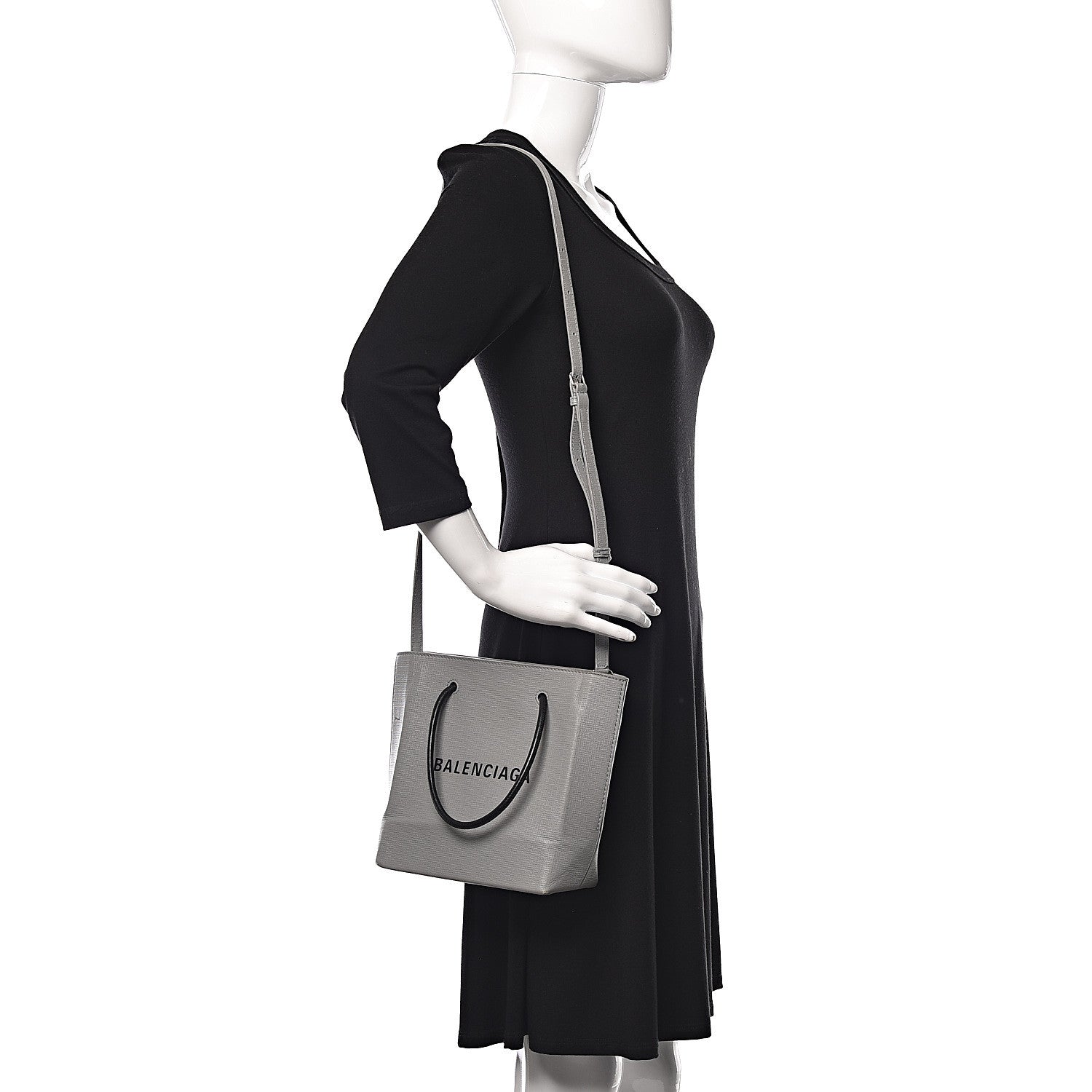 Balenciaga Calfskin Logo XXS Shopping Tote Gris Fossile 2 of 12