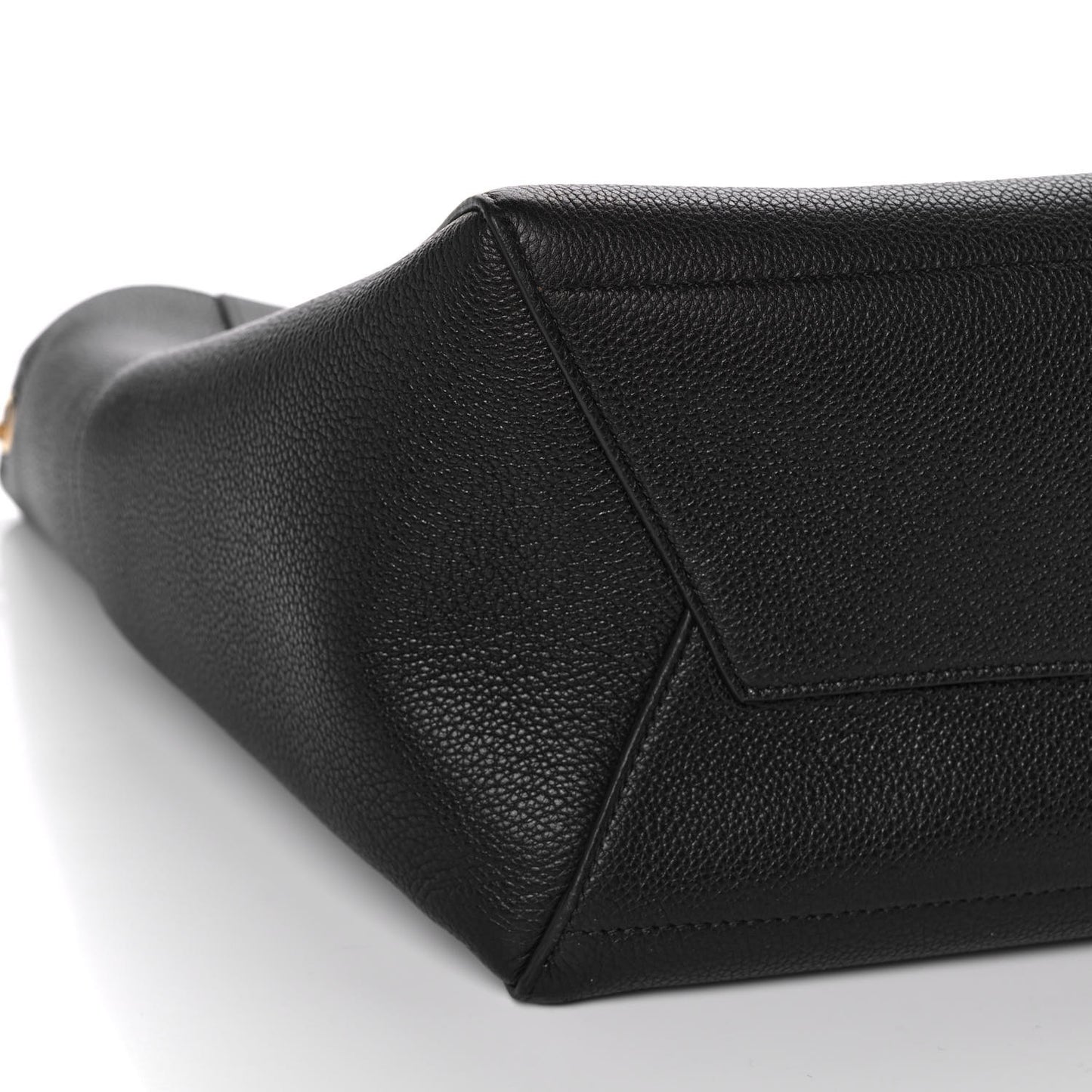 Soft Grained Calfskin Sangle Bucket Bag Black
