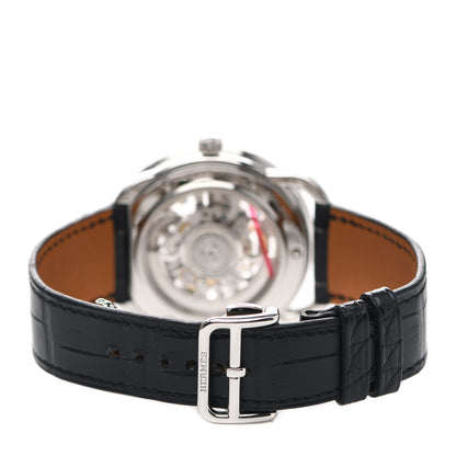 Hermes Stainless Steel Alligator 41mm Arceau Squelette Automatic Watch Noir 5 of 10