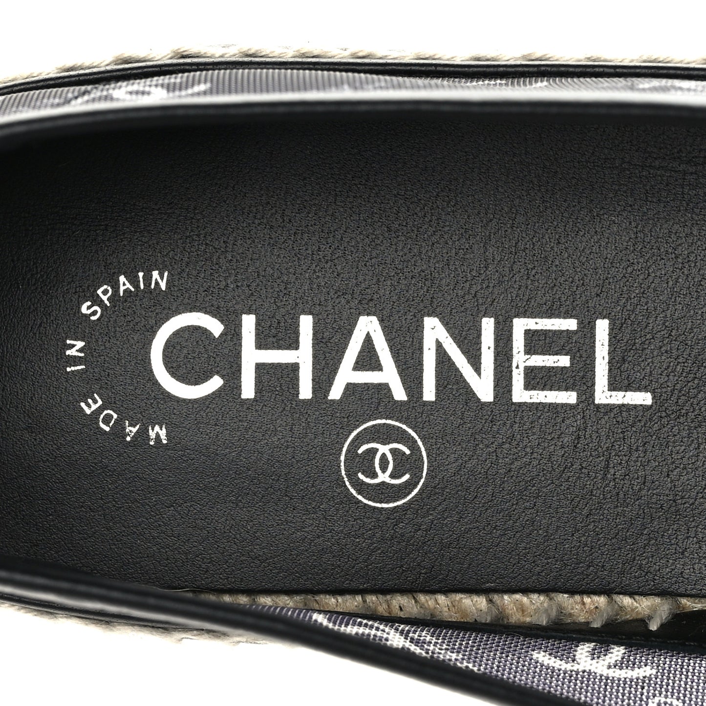 Metallic Lambskin Tweed CC Espadrilles 41 Black Silver