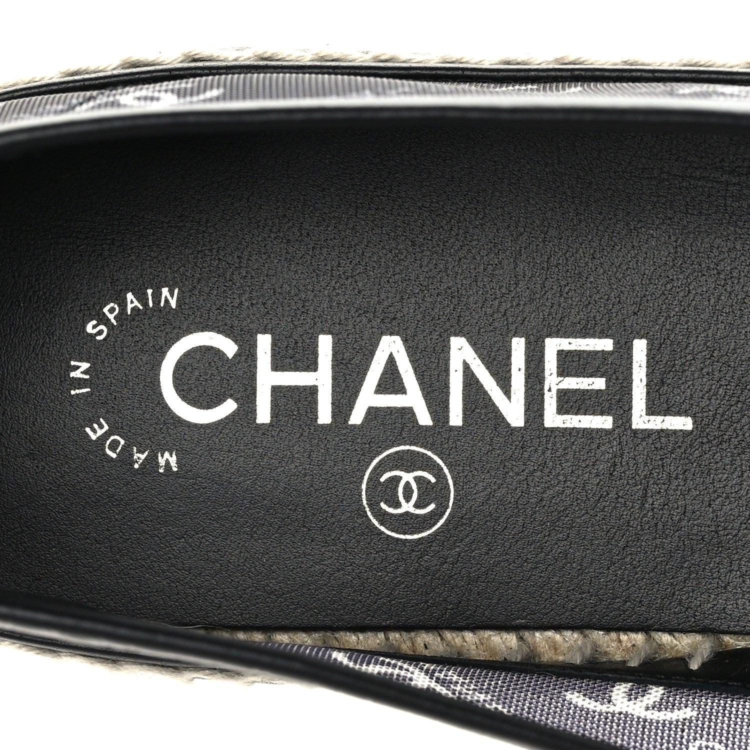 Chanel Metallic Lambskin Tweed CC Espadrilles 41 Black Silver 7 of 8