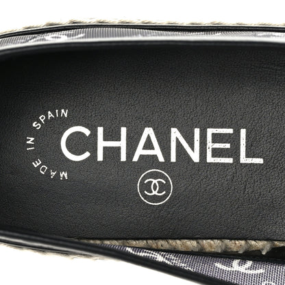 Chanel Metallic Lambskin Tweed CC Espadrilles 41 Black Silver 7 of 8