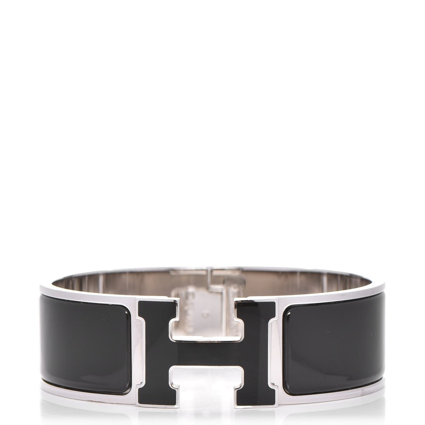 Enamel Wide Clic Clac H Bracelet GM Black
