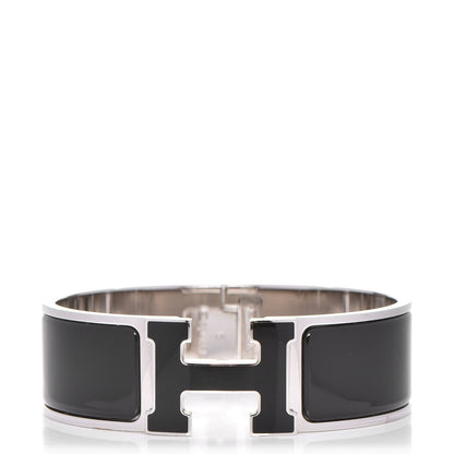 Hermes Enamel Wide Clic Clac H Bracelet GM Black 1 of 4