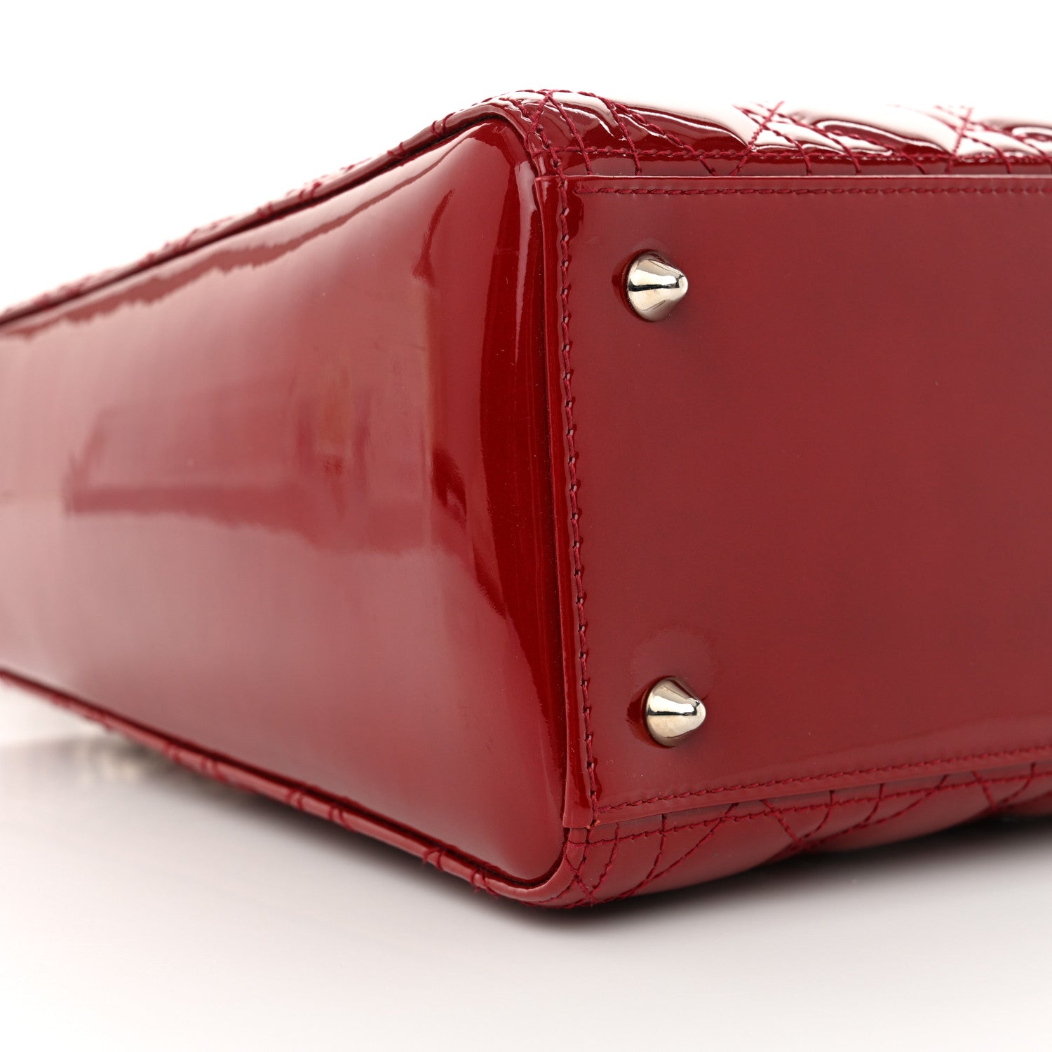Christian Dior Patent Cannage Medium Lady Dior Red 9 of 10