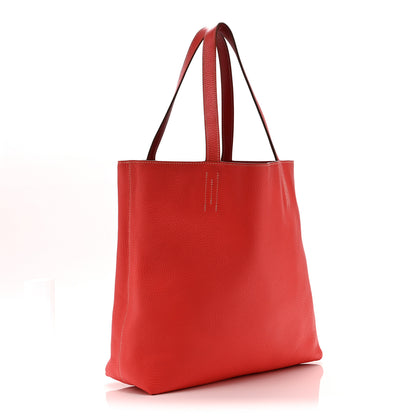 Hermes Taurillon Clemence Double Sens Reversible Tote 36 Sanguine Rose Jaipur 5 of 19