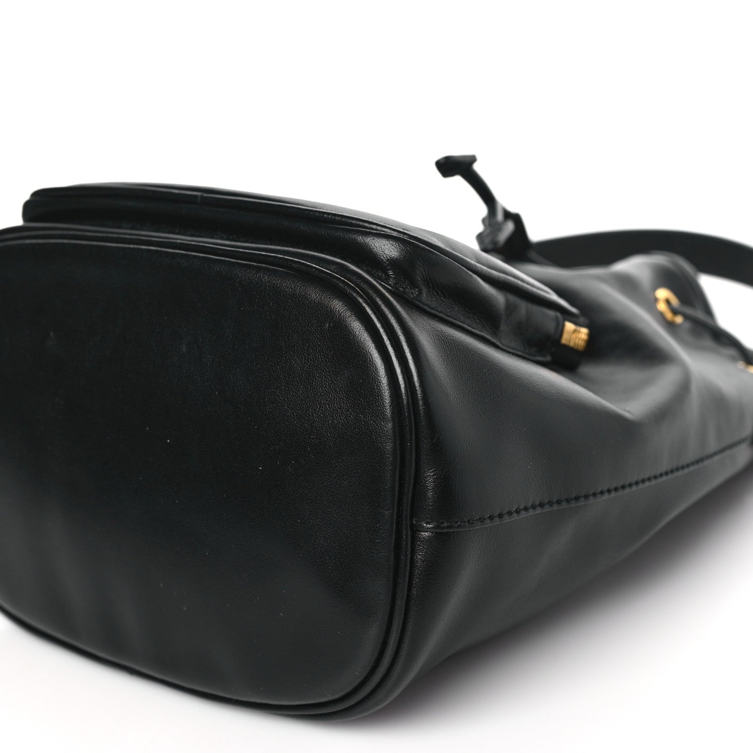 Prada Light Calfskin Saffiano Mini Bucket Crossbody Bag Black 8 of 8