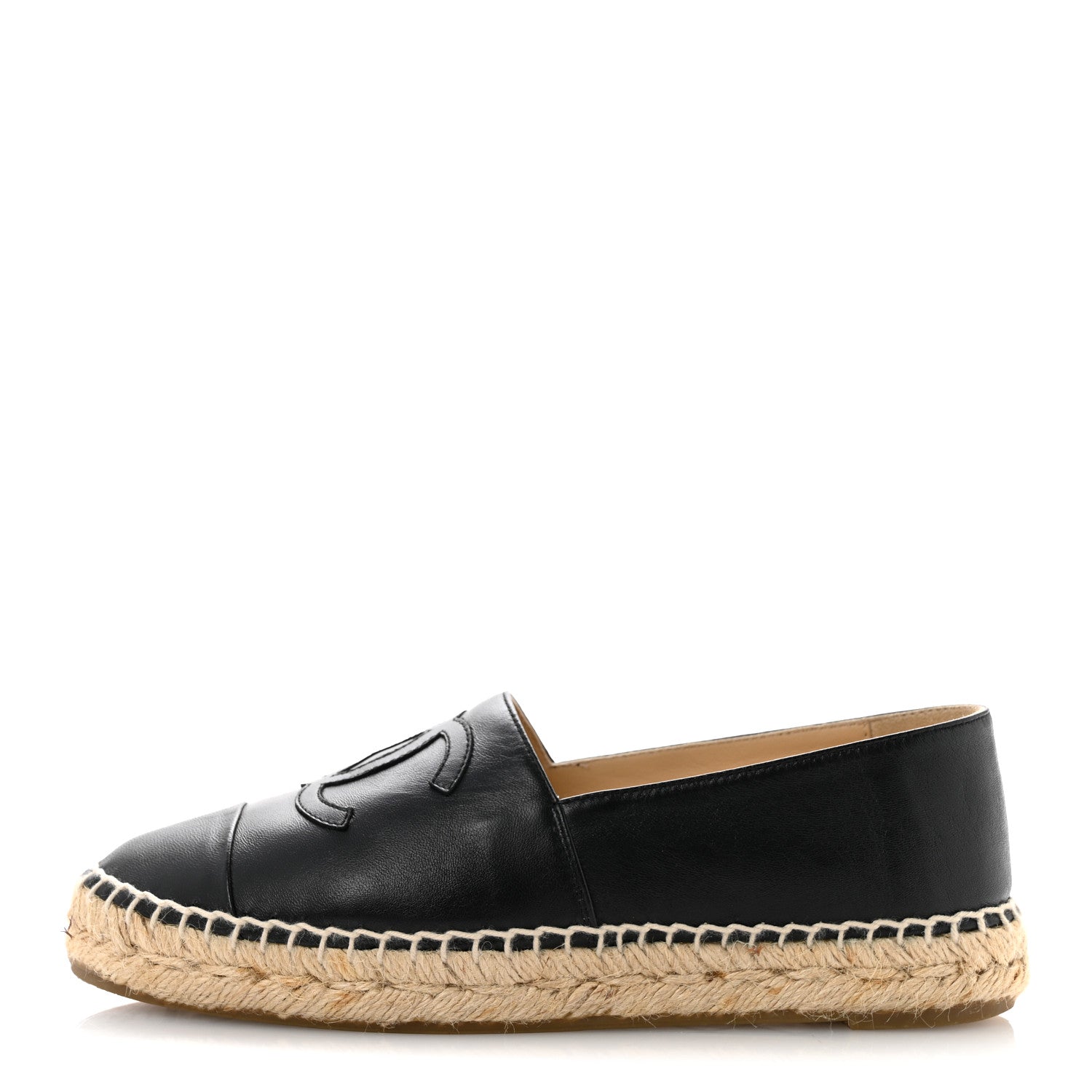 Chanel Lambskin CC Espadrilles 36 Black 1 of 9