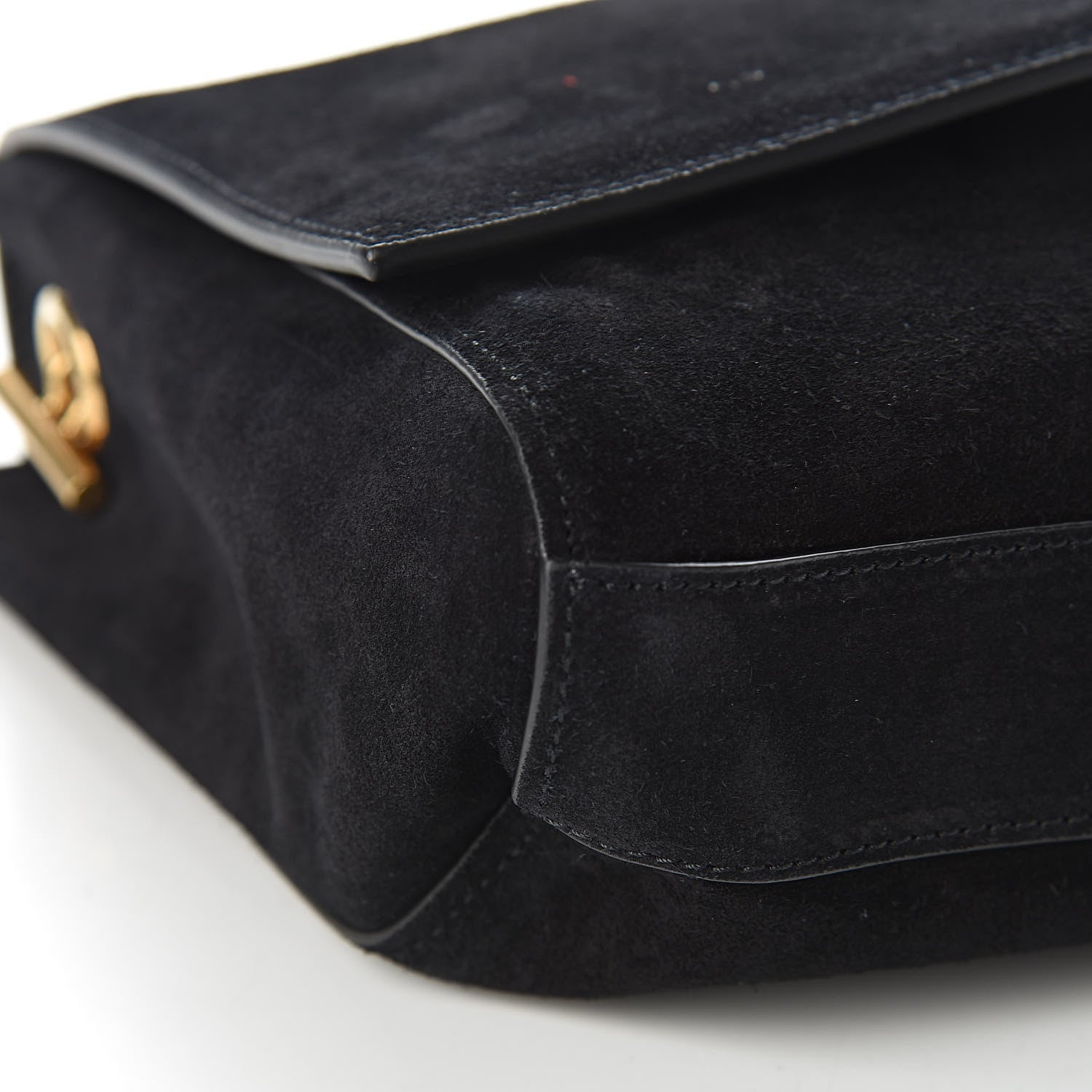 Saint Laurent Smooth Calfskin Suede Medium Reversible Monogram Kate Satchel Black 12 of 15