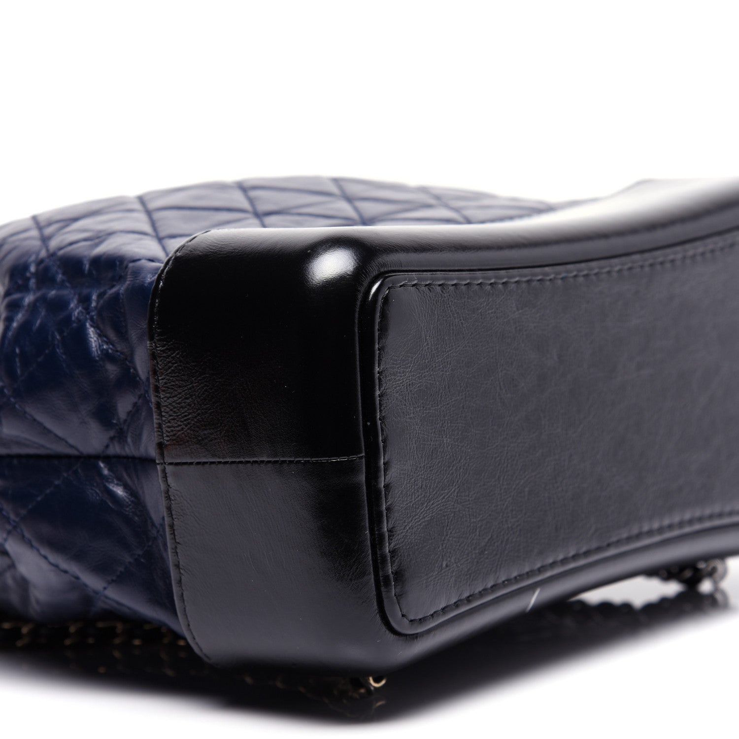 Chanel Aged Calfskin Quilted Gabrielle Backpack Navy Black 5 of 12