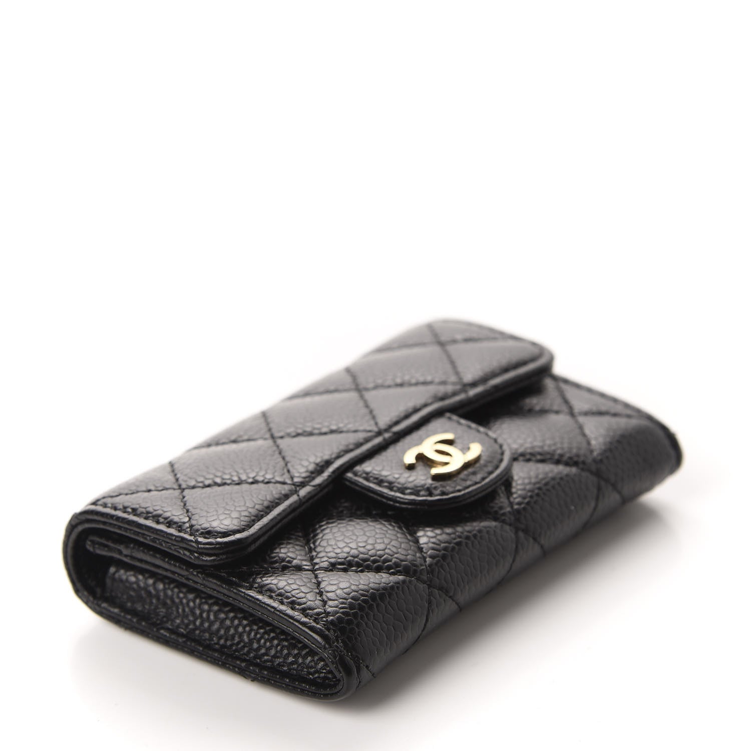 Chanel Caviar Quilted Flap Card Holder Wallet Black 4 of 9