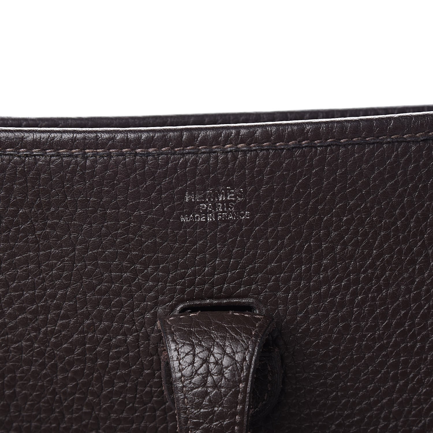Hermes Taurillon Clemence Evelyne II PM Chocolate 6 of 10