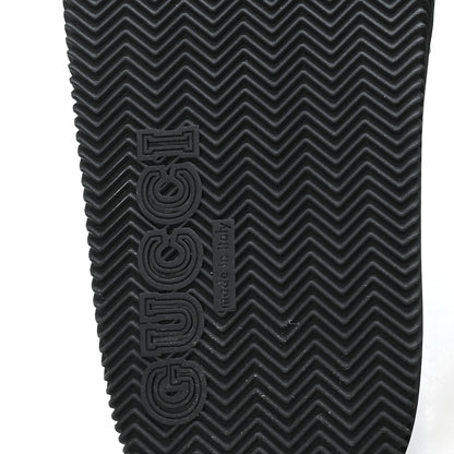 Gucci Rubber Web Womens Interlocking G Slide Sandals 38 Black Green Red 7 of 8