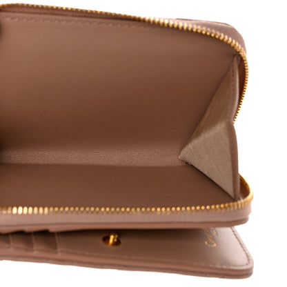 Christian Dior Grained Calfskin Supple Cannage Caro Scarlet Zipped Wallet Rose Des Vents 7 of 9