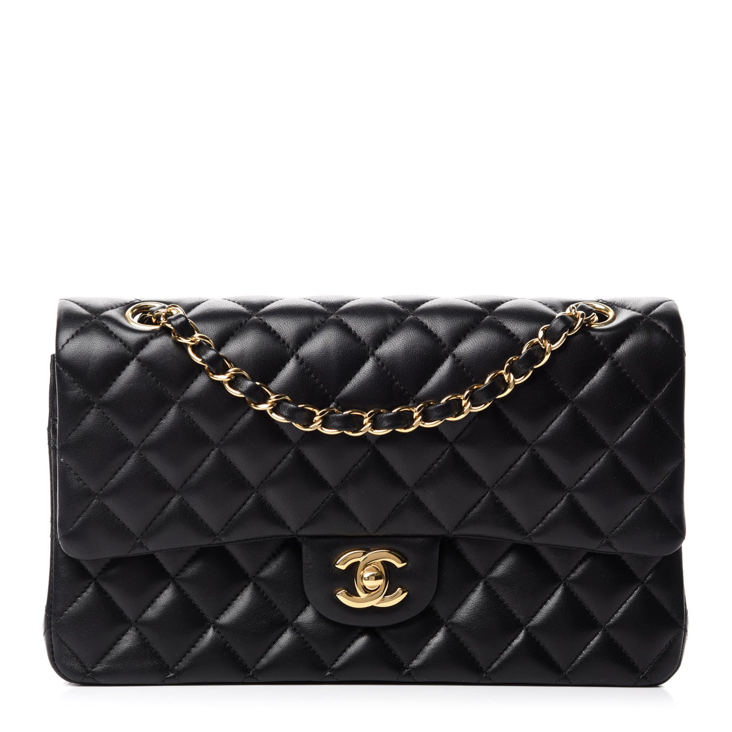 Chanel Lambskin Quilted Medium Double Flap Black 1 of 14