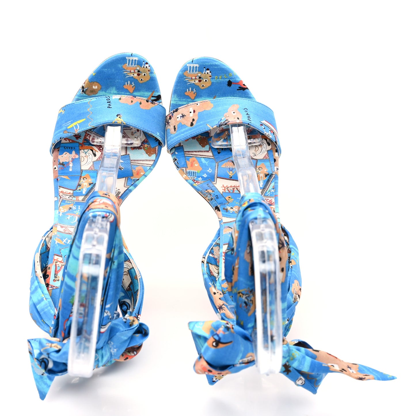 Crepe Satin Greekaba Du Desert 100 Sandal 38 Blue Multicolor