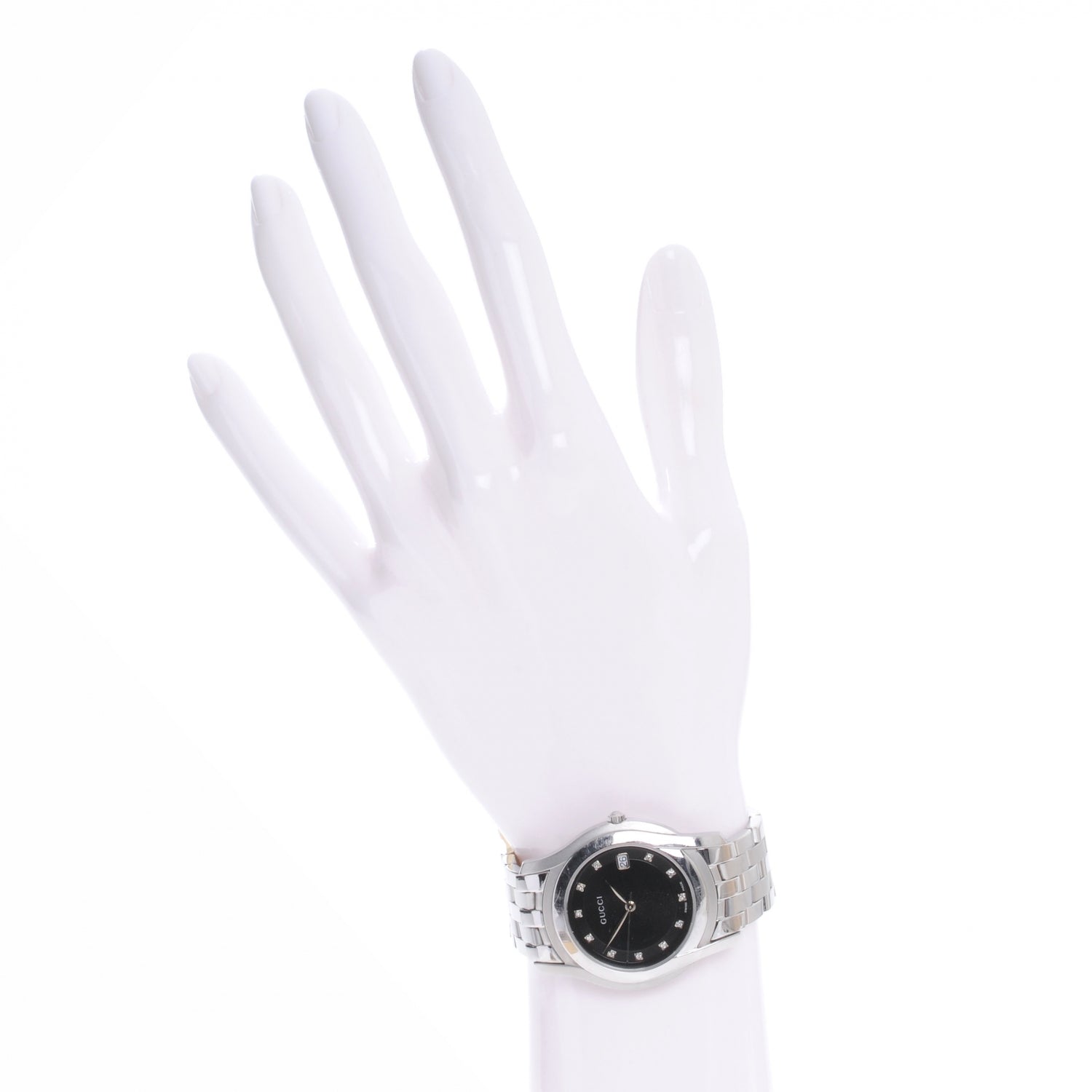 Gucci Stainless Steel Diamond 35mm 5500M Quartz Watch Black 2 of 6