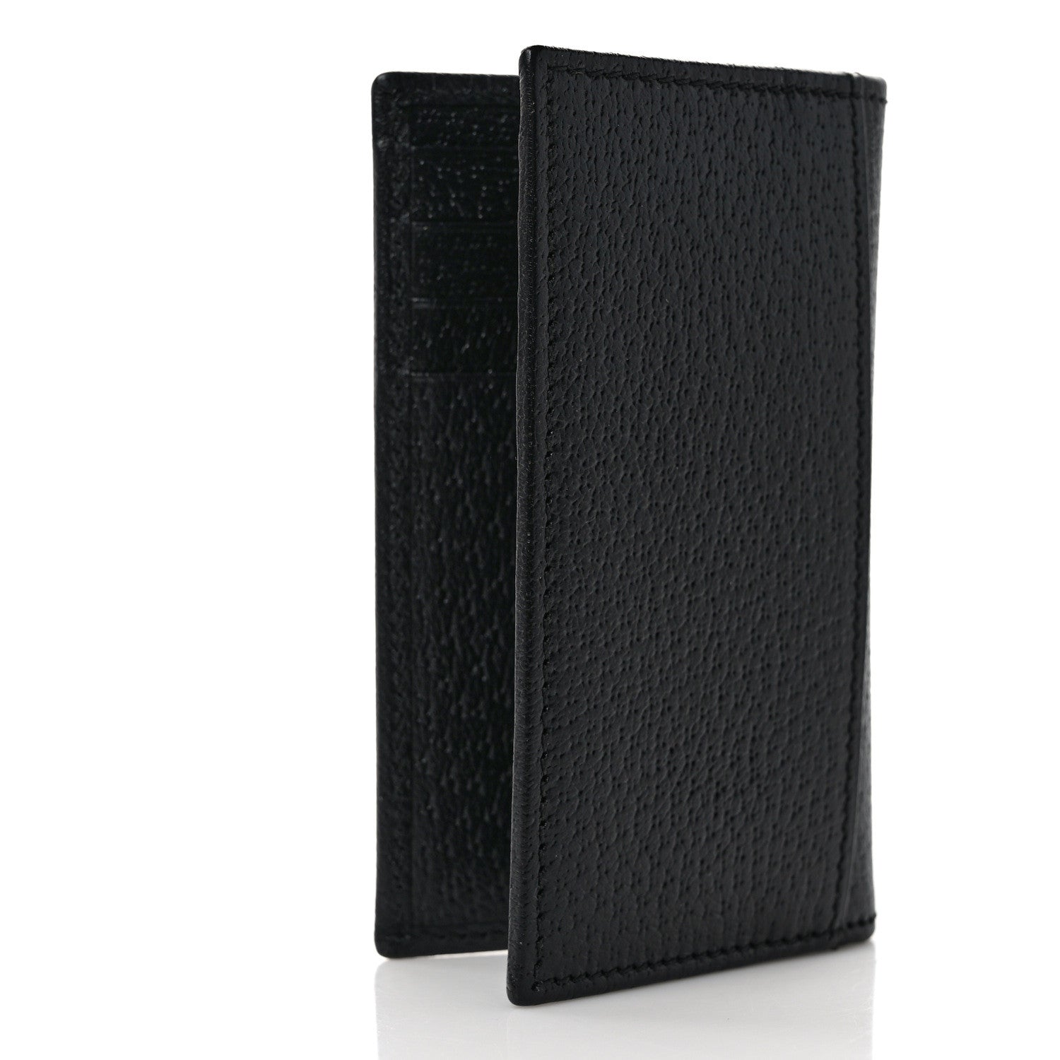 Gucci Textured Dollar Calfskin Horsebit Card Holder Black 3 of 7