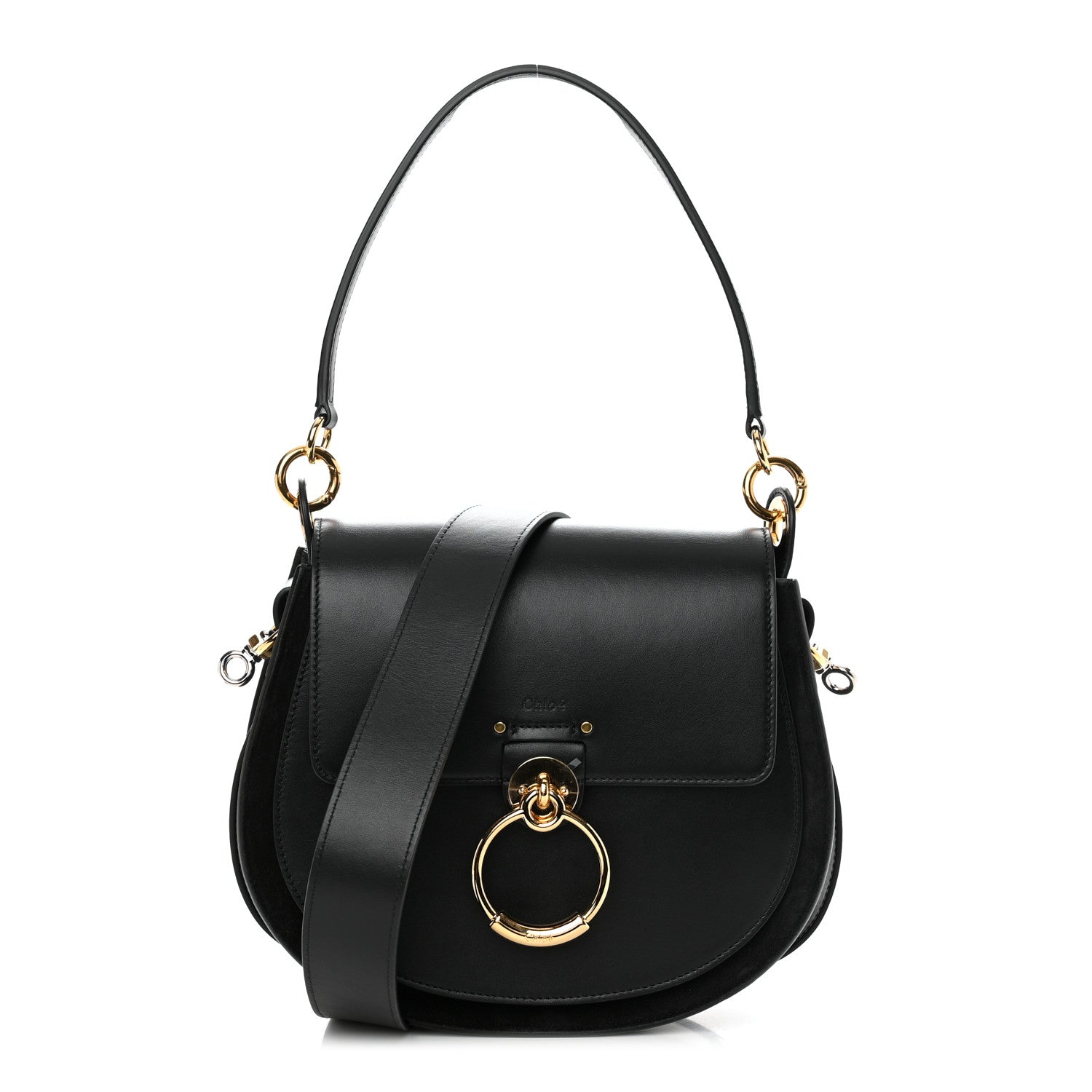 Chloe Calfskin Suede Large Tess Bag Black 1 of 11