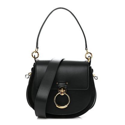 Chloe Calfskin Suede Large Tess Bag Black 1 of 11
