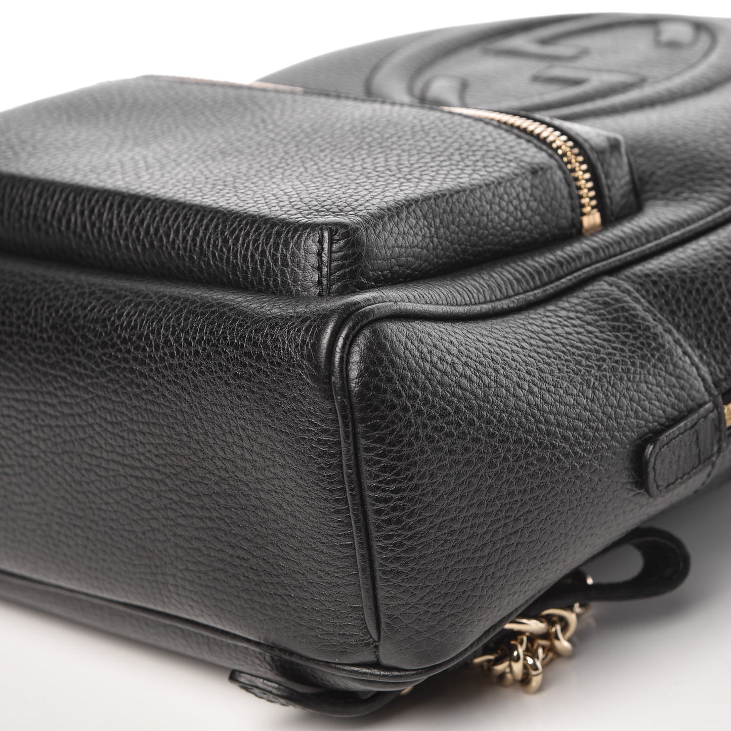 Pebbled Calfskin Soho Chain Backpack Black