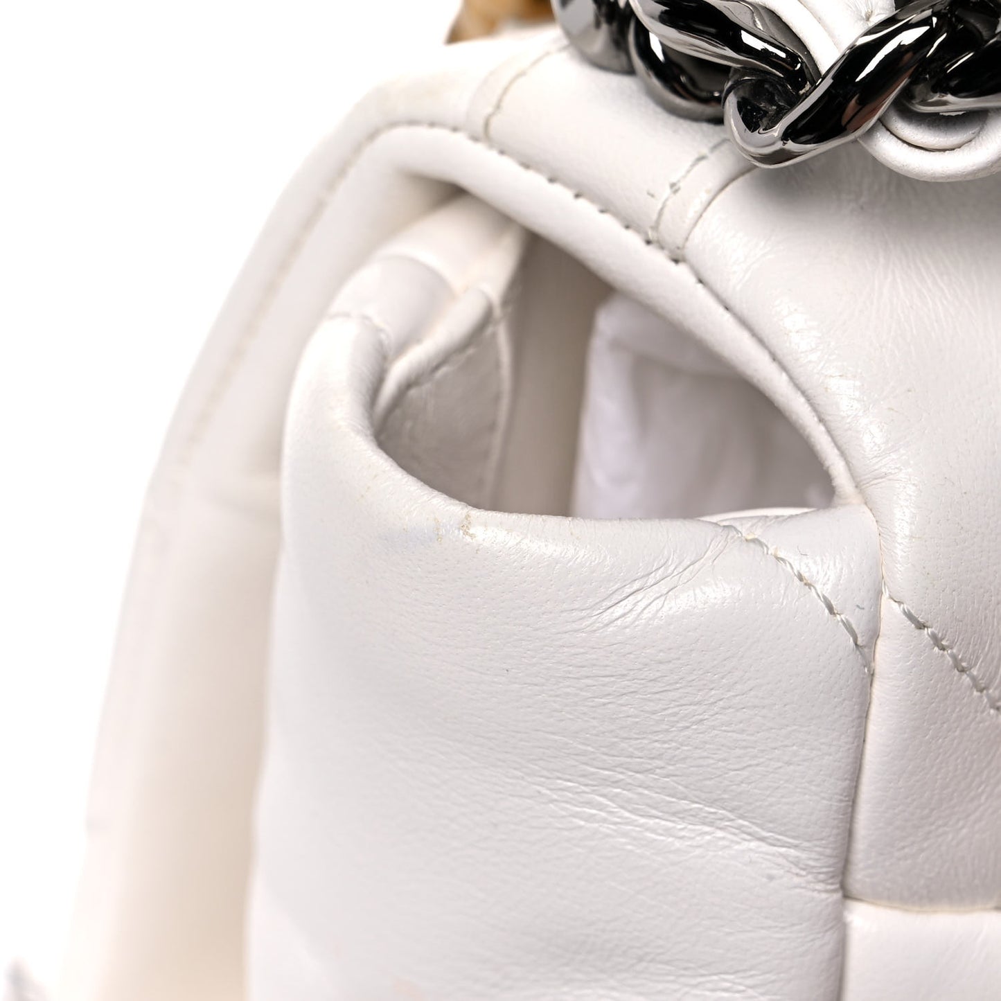 Lambskin Quilted Large Chanel 19 Flap White