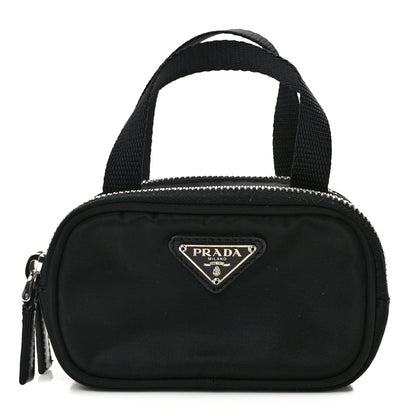 Prada Nylon Saffiano Mini Top Handle Bag Black 1 of 14
