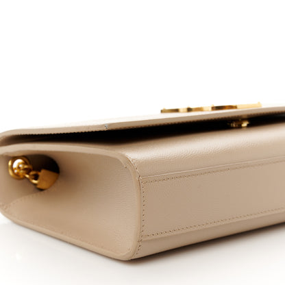 Saint Laurent Grain De Poudre Medium Monogram Kate Satchel Nude Powder 9 of 11