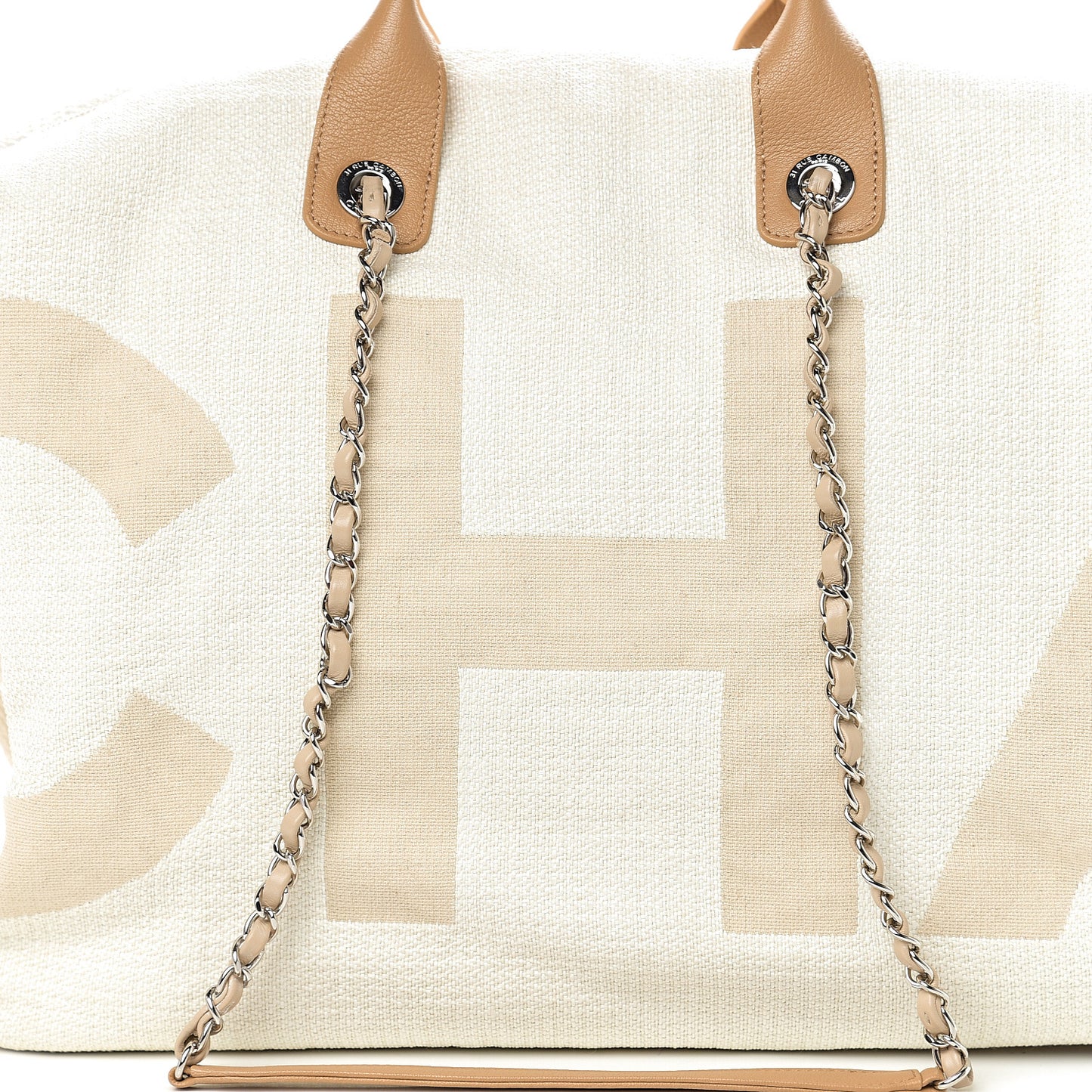 Canvas Maxi Bowling Bag White Beige