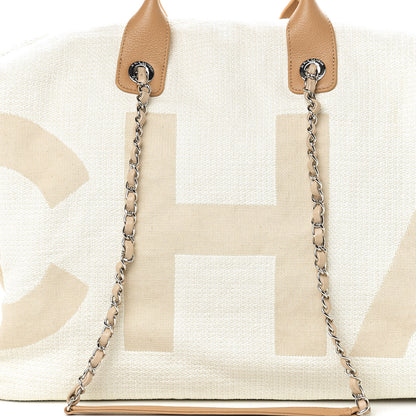 Chanel Canvas Maxi Bowling Bag White Beige 9 of 9