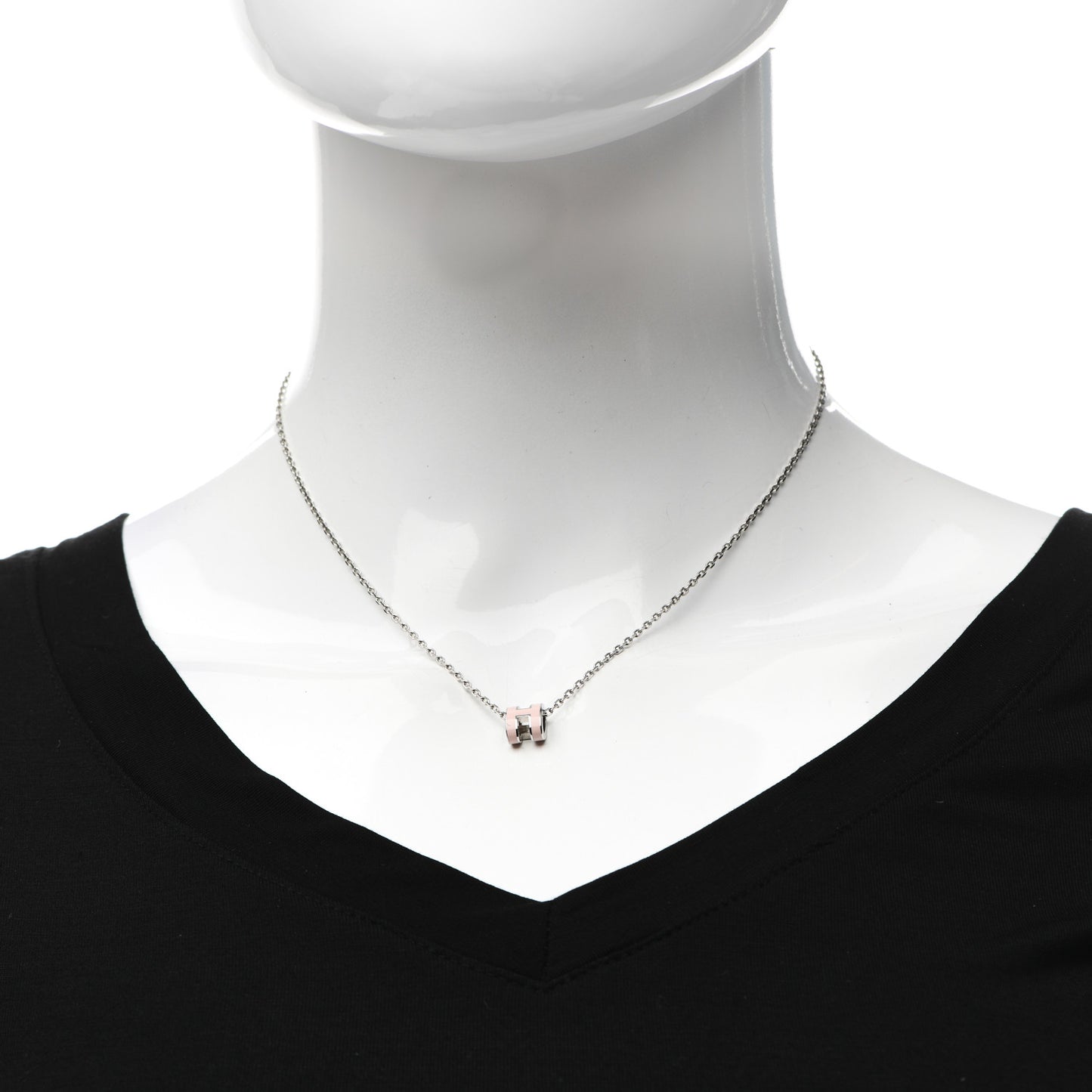 Palladium Mini Pop H Pendant Necklace Rose Dragee